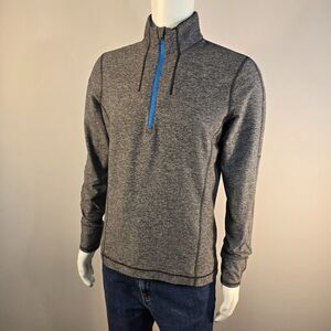 Lululemon Sweat Session 1/2 Zip Sz M Heathered Gray Surge Warm Performance Shirt